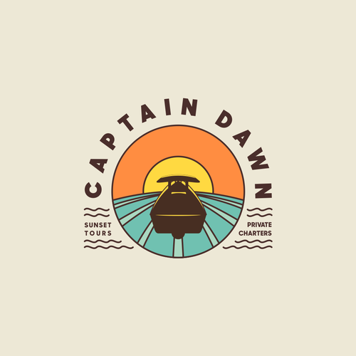 Yacht logo with the title 'Logo design for Captain Dawn'