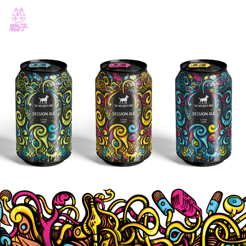 Pattern label with the title 'Psychedelic session ale '