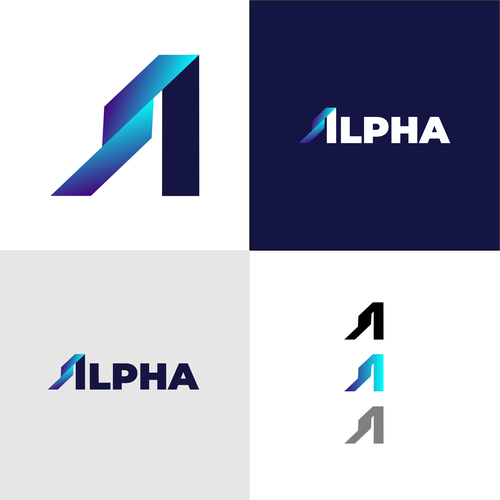 Alpha design with the title 'Alpha logo proposal'
