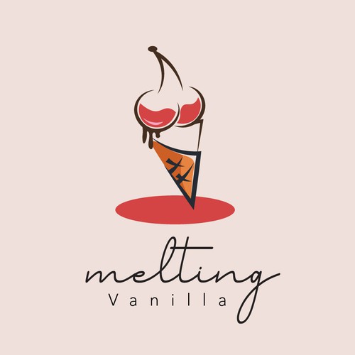 Dating app logo with the title 'Melting Vanilla'