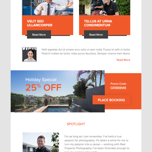 Photoshop design with the title 'Email newsletter'