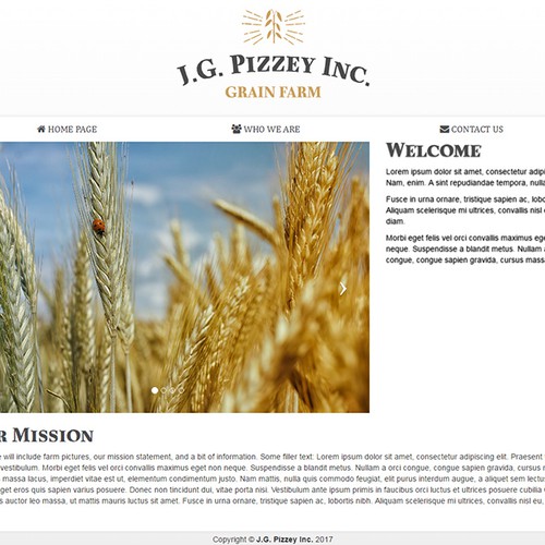 Bootstrap website with the title 'Website for Grain Farm'