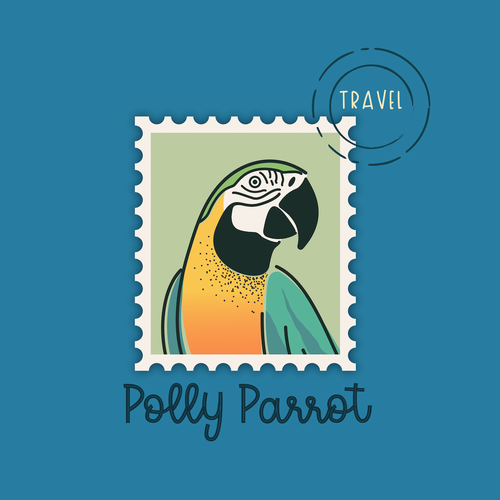 Parrot design with the title 'Parrot theme logo for a travel agency '