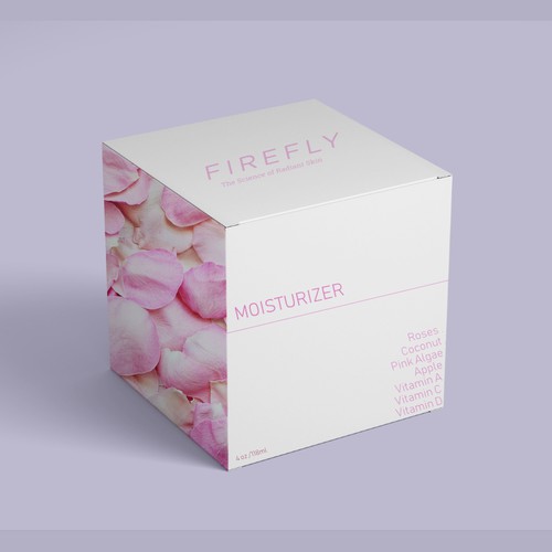 Rose packaging with the title 'Moisturizer package design concept'