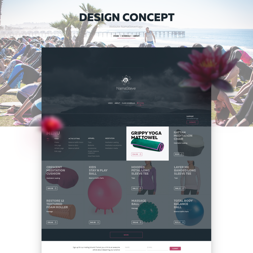 Concept website with the title 'NamaSteveYoga'