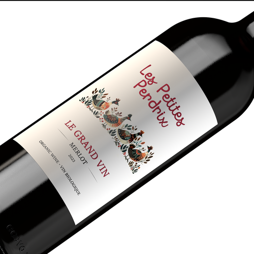 Winery label with the title 'Wine label design'
