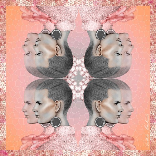 Silk design with the title 'Scarf design "Una Matina"'