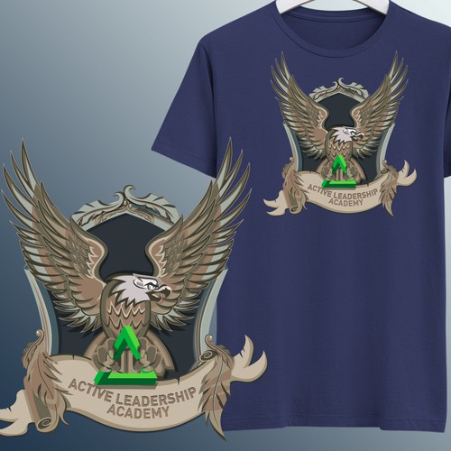 T shirt design strong fearless wise with eagle Vector Image