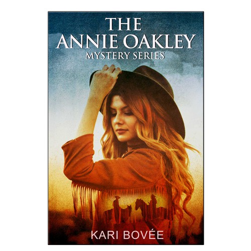 Western book cover with the title 'The Annie Oakley Mystery Series'