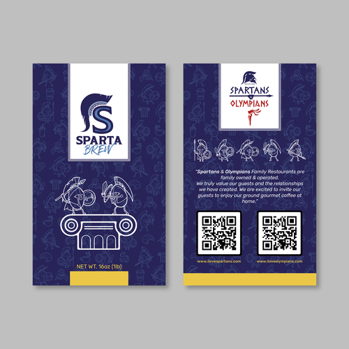 Restaurant packaging with the title 'Sparta Brew packaging'