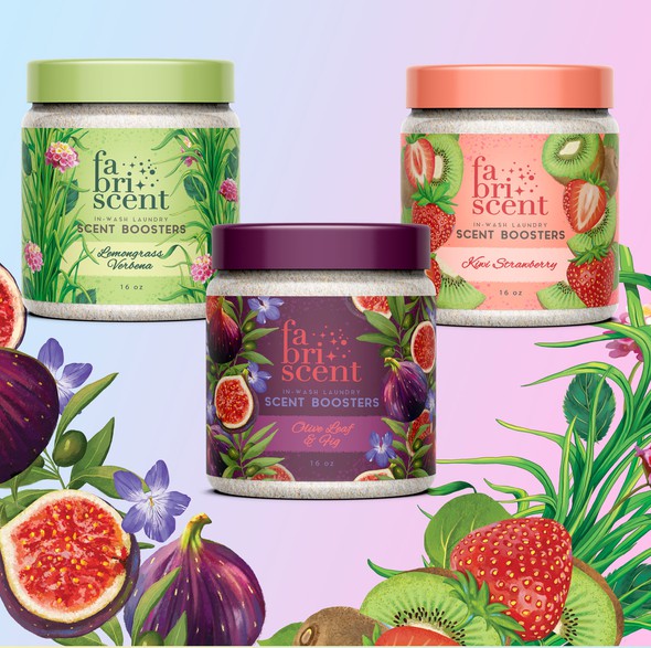 Plant packaging with the title 'Packaging design for In-wash laundry Scent Boosters'