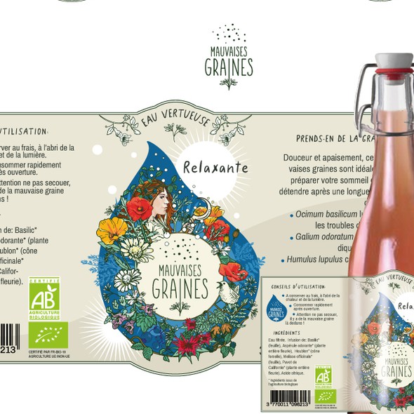 Beverage design with the title 'Mauvaises Graines'