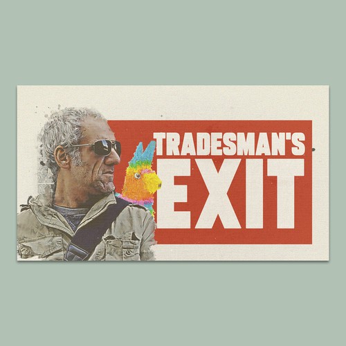Film design with the title 'Tradesman's EXIT'