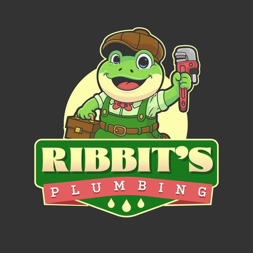 Frog design with the title 'Fun logo for plumbing company'