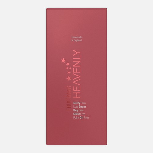 Sleek packaging with the title 'Heavenly Chocolate Packaging Design'