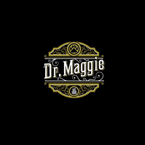 Circle swirl logo with the title 'Vintage veterinary logo'