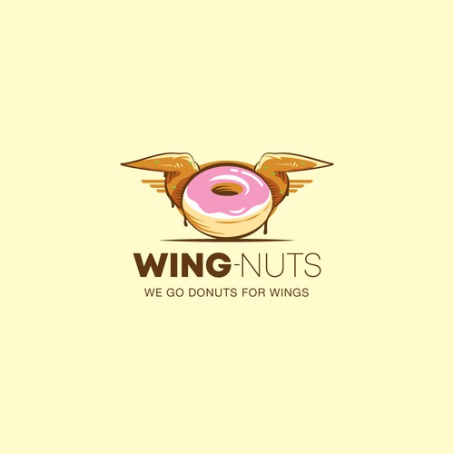 Donut design with the title 'Wing-Nuts Logo'