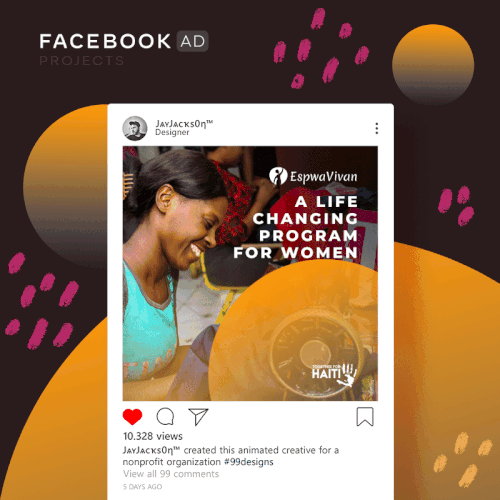 Instagram ad design with the title '#1 Facebook Ad_animated'