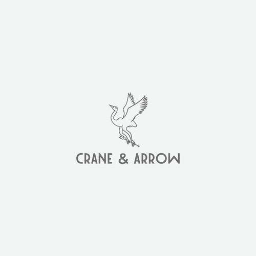 Crane design with the title 'Logo concept for Crane & Arrow'