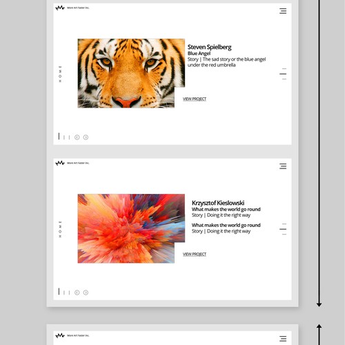 Full-screen website with the title 'More Art Faster inc.'