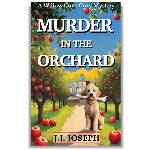 Orchard design with the title 'Murder in the Orchard'