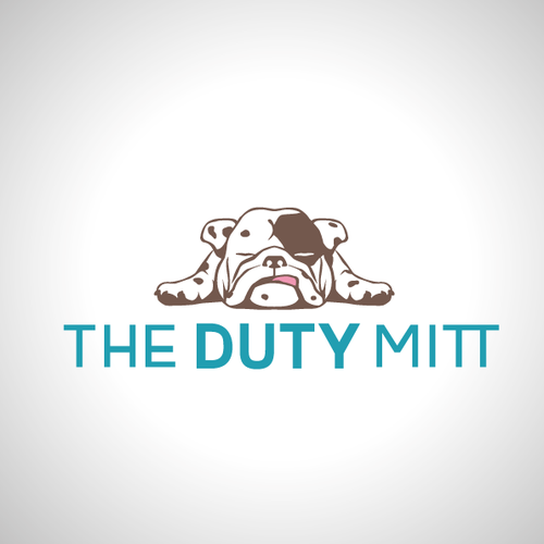 Lovely logo with the title 'Duty Mitt clean up for pups logo'
