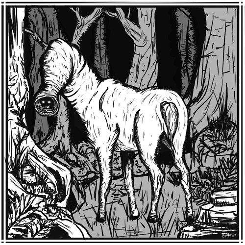 Creature artwork with the title 'Illustration of a "Neox"'