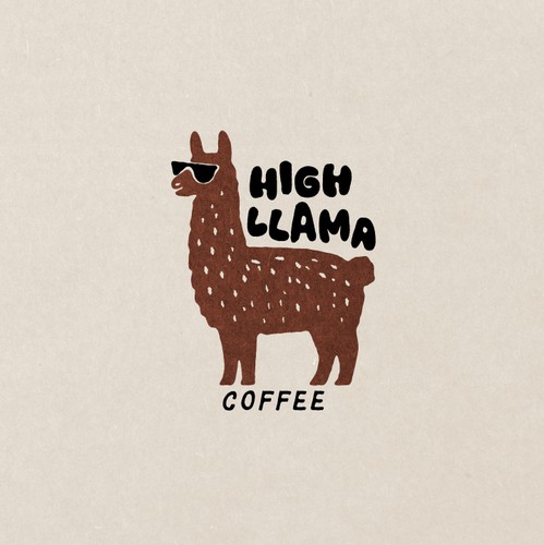 Logo with the title 'Visual Identity for High Llama Coffee'