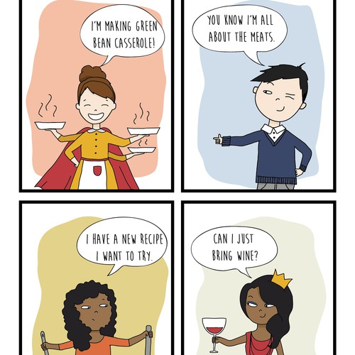 People design with the title 'Fun Thanksgiving card'