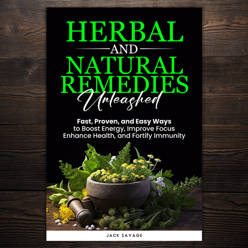 Graphic book cover with the title 'Herbal and Natural Remedies eBook'