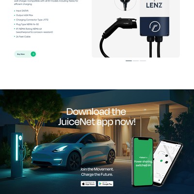 Landing page concept for an EV charging company