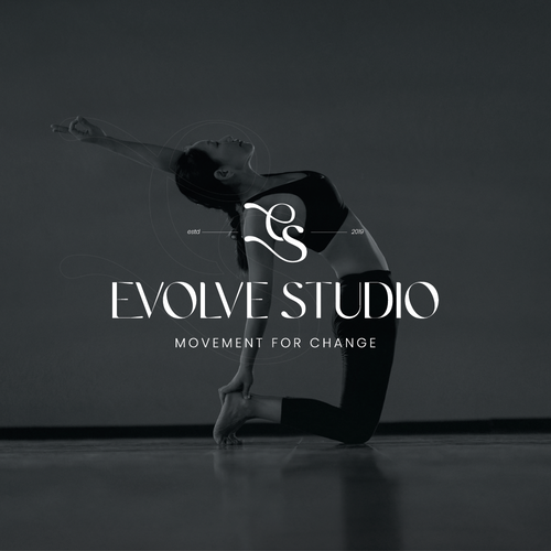 Yoga studio design with the title 'Evolve Yoga Studio Logo'