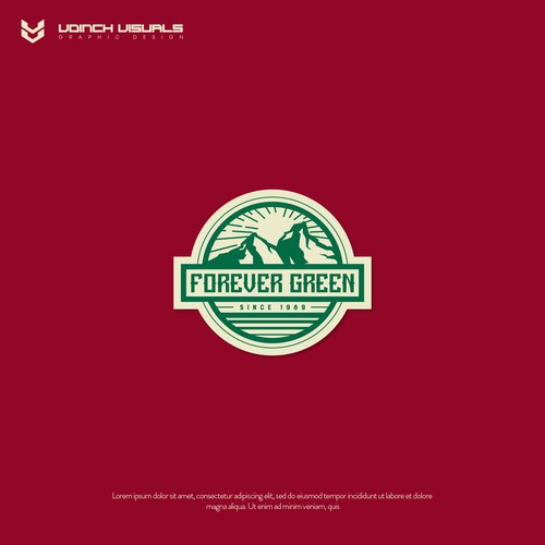 Stamp brand with the title 'Forever Green Logo design'