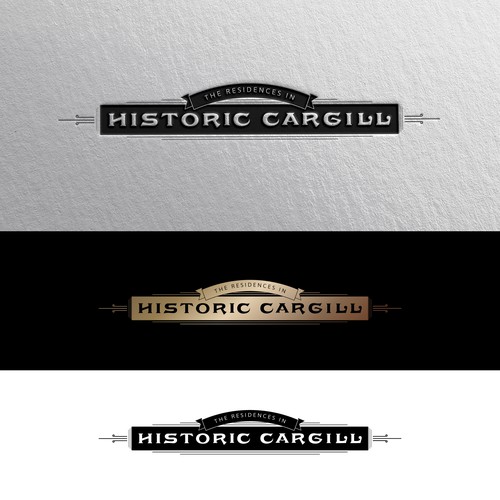 Style logo with the title 'Logo concept of the residences. Hand drawn lettering of 1800’. '