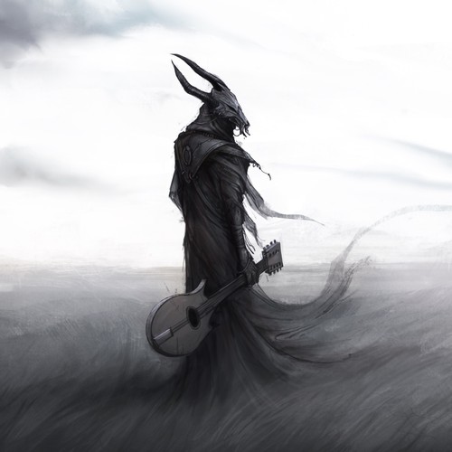 Musician illustration with the title 'Album cover'