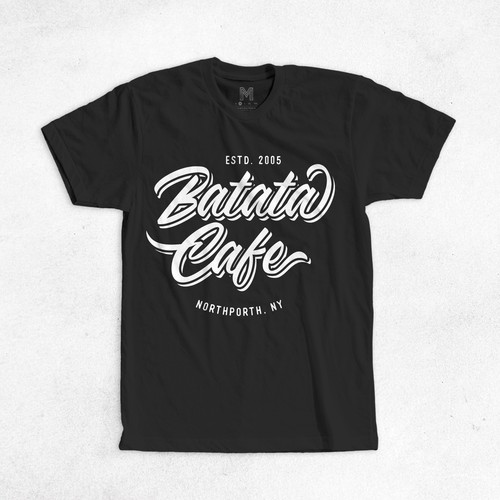 Black t-shirt with the title 'Batata Cafe Shirt'