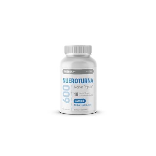 Pharmaceutical packaging with the title 'Concept for supplement label for NEUROTURNA'