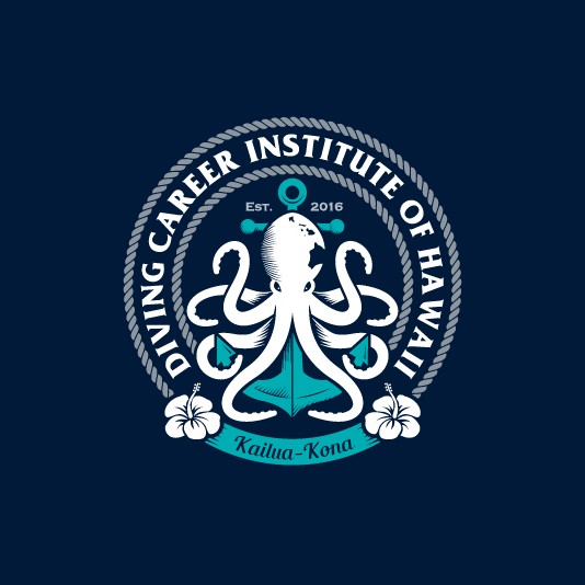Underwater design with the title 'Vintage Octopus Logo for a Diving School'