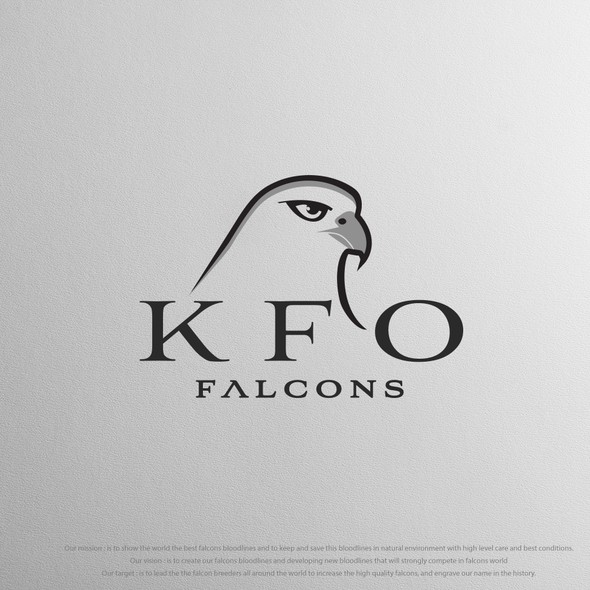 Falcon wings logo with the title 'Logo for KFO Falcons'