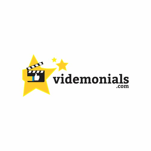 评级标志与标题“Clapper标志概念的VideMonials”