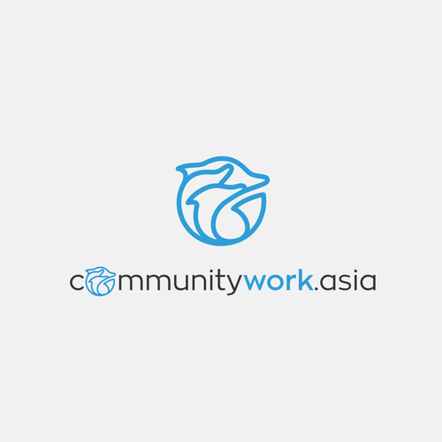Dolphin design with the title 'Simple logo for work community'