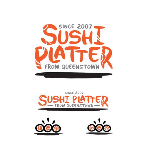 Sushi bar design with the title 'Sushi bar & Japanese cuisine Logo'