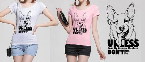 German shepherd design with the title 'Tee print'