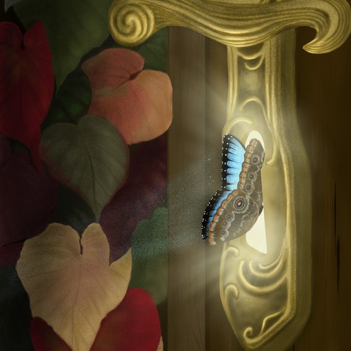 Keyhole design with the title 'Concept for spiritual book cover'