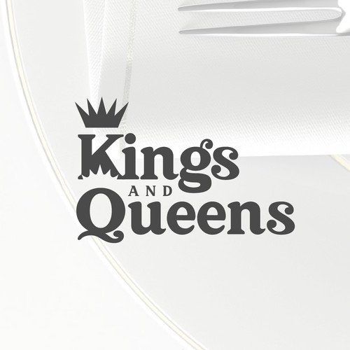 Cutlery logo with the title 'Kings & Queens Logo Design'