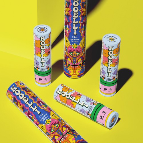 Hand-drawn packaging with the title 'Groovy Spiritual Packaging ✨'