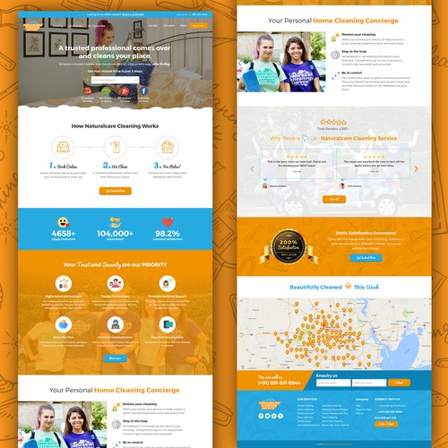 Unique website with the title 'Naturalcare cleaning service website'