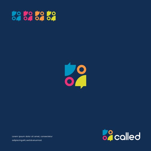 Full color logo with the title 'Fun logo for communication app.'