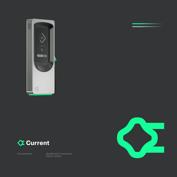 Futuristic logo with the title 'Current®'