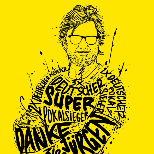 足球的艺术作品的标题“尤尔根•KLOPP”